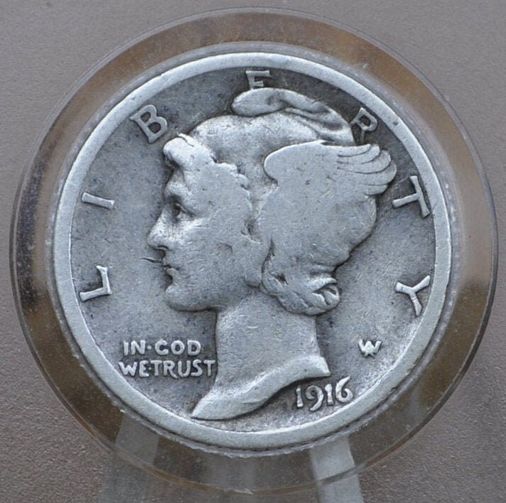 1916 Mercury Silver Dime - Choose by Grade / Condition - Philadelphia Mint - 1916 P Winged Liberty Head Silver Dime Mercury 1916P
