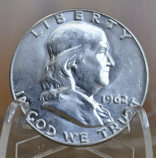 1962 D Benjamin Franklin - Silver Half Dollar - 1962 Ben Franklin Half Dollar - 1962 D Franklin Half - Denver Mint - 1962 D Half Dollar