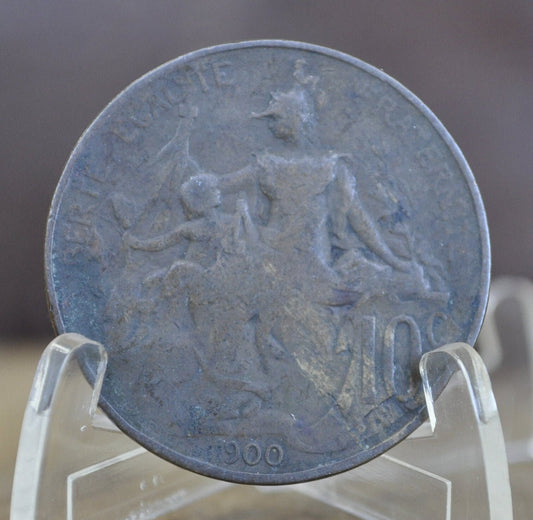 1900 French 10 Centimes Coin - Great Condition - 1900 Ten Centimes France 1900 10 Centimes France Coin - Beautiful Coin & Design