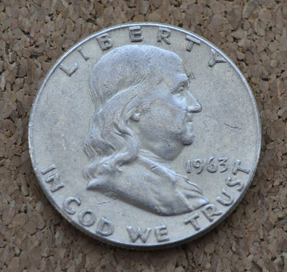 1963 D Franklin Half Dollar - XF-BU Choose by Grade - Denver Mint - 1963 D Silver Half Dollar - 1963 D Franklin Half Dollar 1963 D