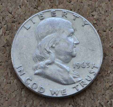 1963 D Franklin Half Dollar - XF-BU Choose by Grade - Denver Mint - 1963 D Silver Half Dollar - 1963 D Franklin Half Dollar 1963 D