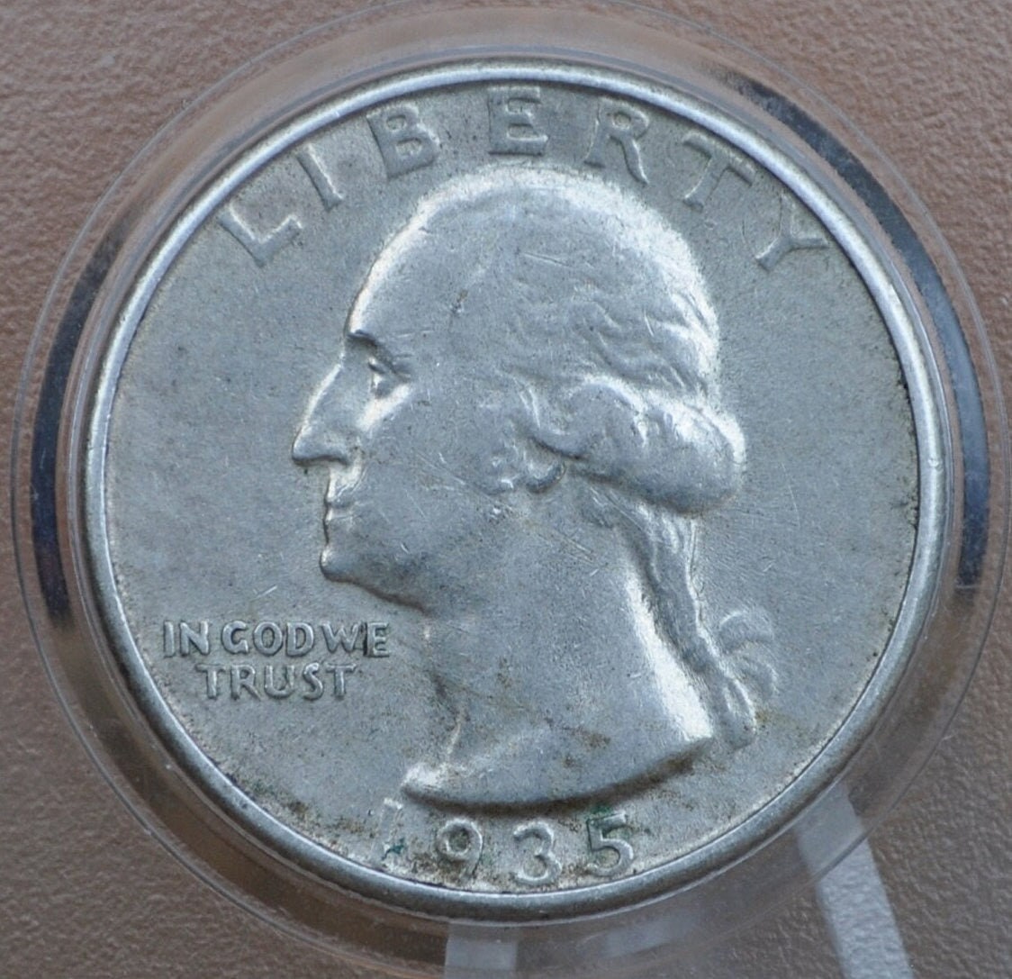 1935 Washington Silver Quarter - G-AU (Good to About Uncirculated) Grade; Choose by Grade - Philadelphia Mint - 1935 P Quarter 1935 P