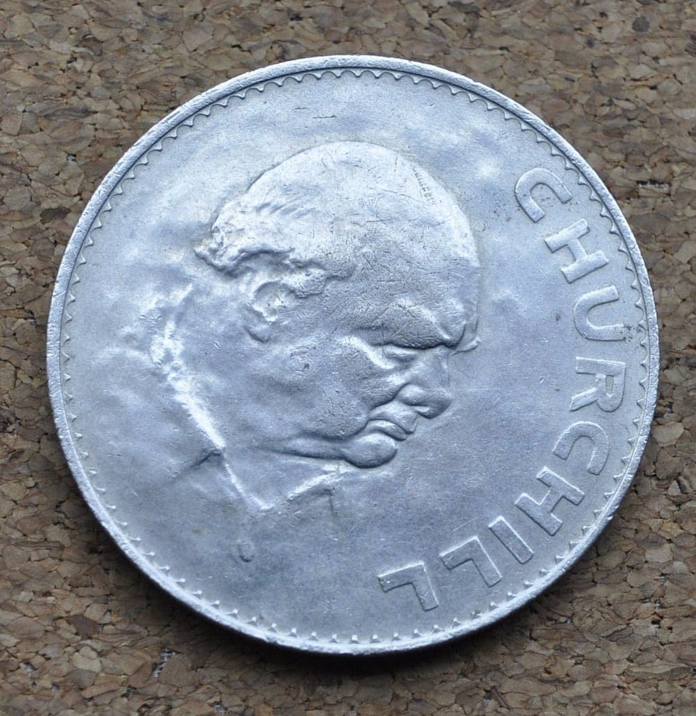 1965 Churchill Crown Commemorative Coin - Queen Elizabeth Ii Del Gratia Regina F.d. Commemorative Crown - Great Britain Uk Coin Churchill