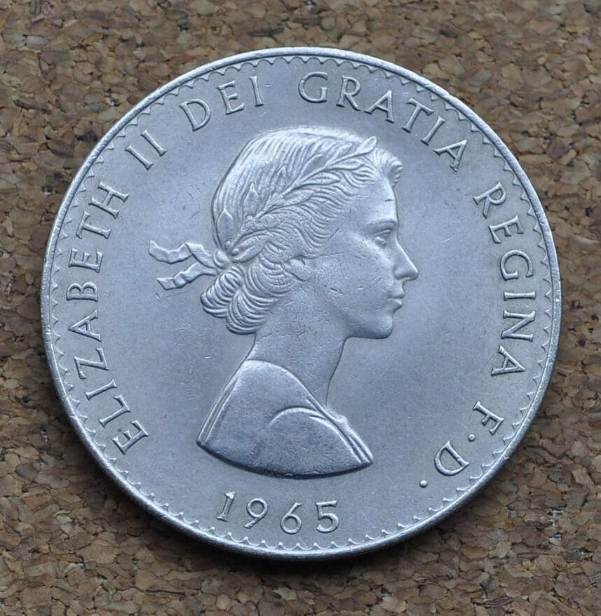 1965 Churchill Crown Commemorative Coin - Queen Elizabeth Ii Del Gratia Regina F.d. Commemorative Crown - Great Britain Uk Coin Churchill