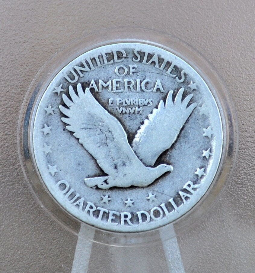 1928 S Standing Liberty Silver Quarter - Very Good Grade / Condition - Quarter Collection - Liberty Standing 1928S