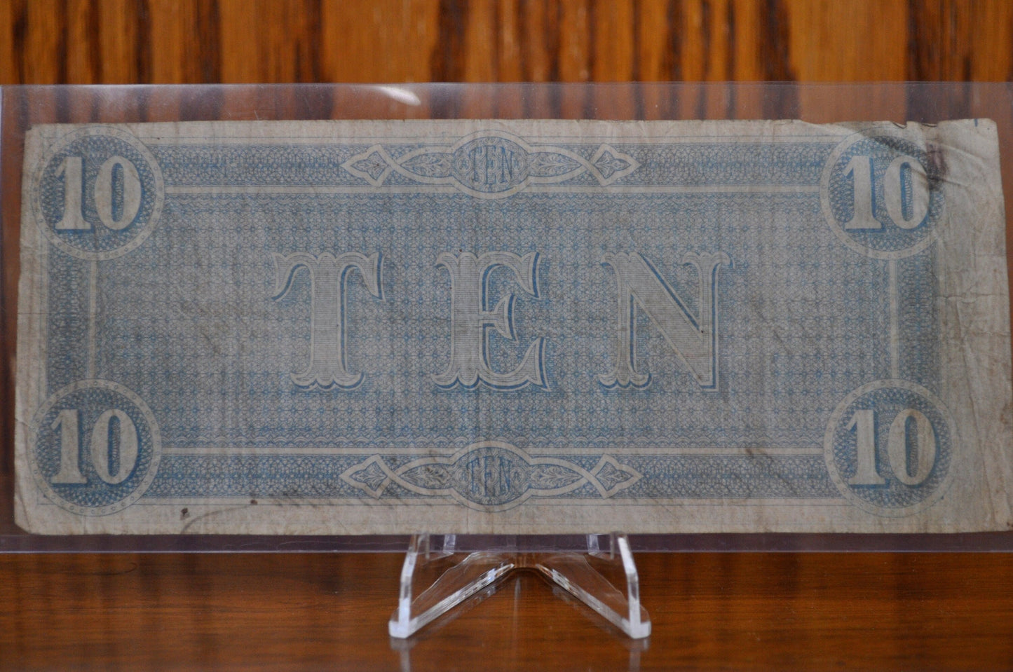 1864 Confederate States of America Ten Dollar Bill - Civil War Issue Banknote - Confederate 10 Dollar Bill - Richmond VA, T-68 / CS-68