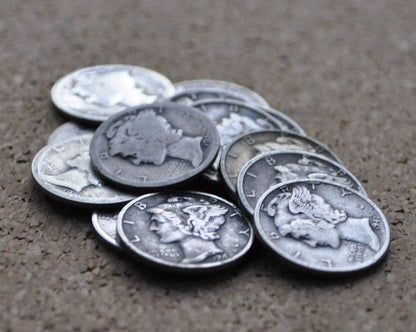 Mercury Dimes - 1916 - 1945 - Silver Dime - 1910's, 1920's, 1930's or 1940's - PDS - Mercury Silver Dimes