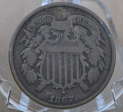 1867 Two Cent US Coin - Choose by Grade / Condition - Civil War Era - 2 Cent Piece 1867