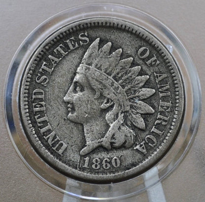 1860 Indian Head Penny - G-XF (Good to Very Fine), Choose by Grade -Round Bust 1860- Second year made - Indian Head Cent 1860 - Early Date