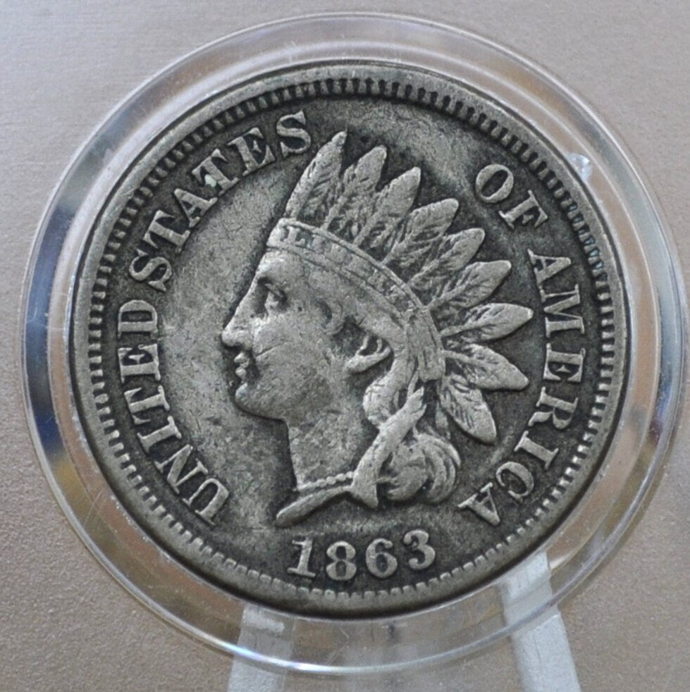 1863 Indian Head Penny - Choose by Grade / Condition - Early Date - Civil War Era Cent - 1863 Indian Cent 1863