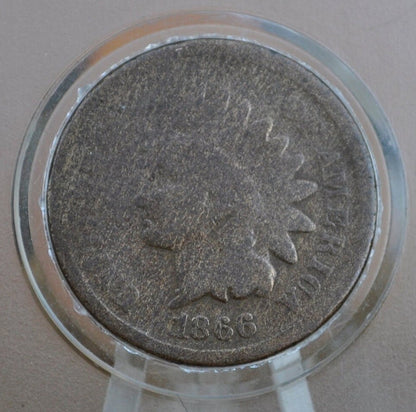 1866 Indian Head Penny - XF (Extremely Fine) Grade / Condition - Key Date - Indian Head Cent 1866 US One Cent - Tougher Date to Find