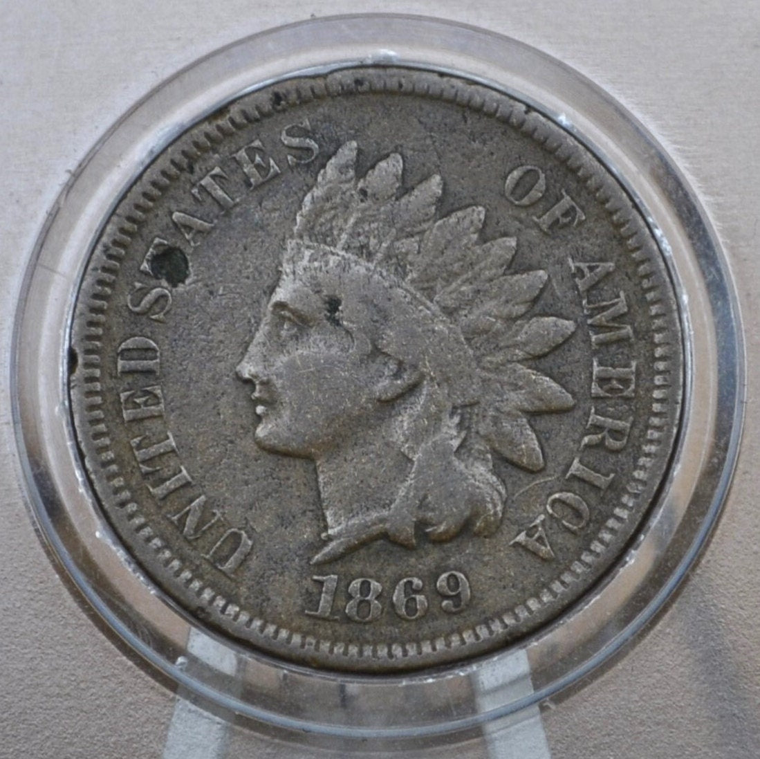 1869 Indian Head Penny - Key Date, Rarest of the 1860's - AG to G (Good) Condition / Grade - 1869 Cent