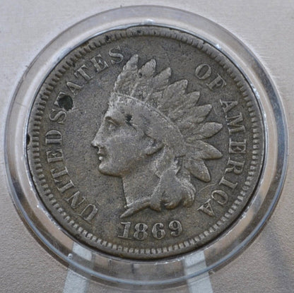 1869 Indian Head Penny - Key Date, Rarest of the 1860's - AG to G (Good) Condition / Grade - 1869 Cent