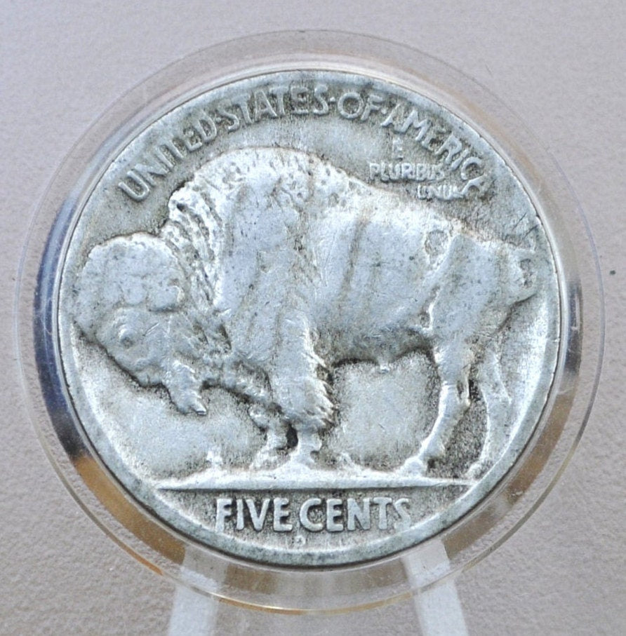 1924-D Buffalo Nickel - Fine+ (Fine15-VF20) Grade / Condition; Lower Mintage Date - Denver Mint 1924 Nickel Indian Head Nickel 1924 D