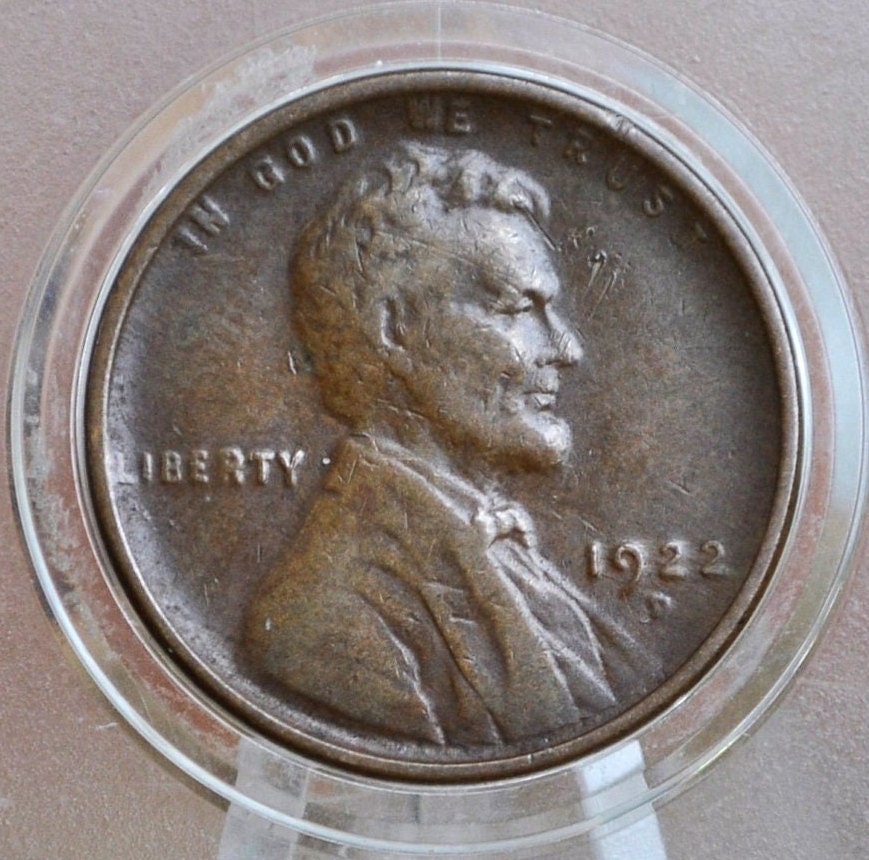 1922-D Wheat Penny - VG-F (Very Good to Fine) Grade / Condition - Denver Mint - 1922 D Wheat Ear Cent - 1922 D Penny Wheat Back - Key Date