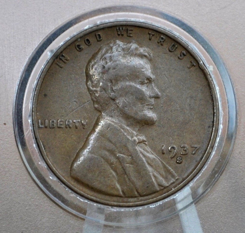 1937-D Wheat Penny - Choose by Grade, F-XF (Fine to Extremely Fine) Condition - Denver Mint - 1937 D Wheat Ear Cent / Wheat Back Cent 1937 D