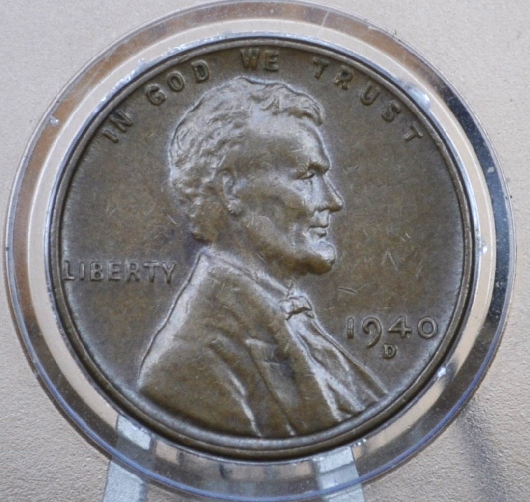 1940 P,D,S Wheat Pennies - XF/AU Grade / Condition - Philly, Denver, San Fran Mints - Wheat Back Cent 1940 D Wheat Ear Lincoln Cent 1940 S