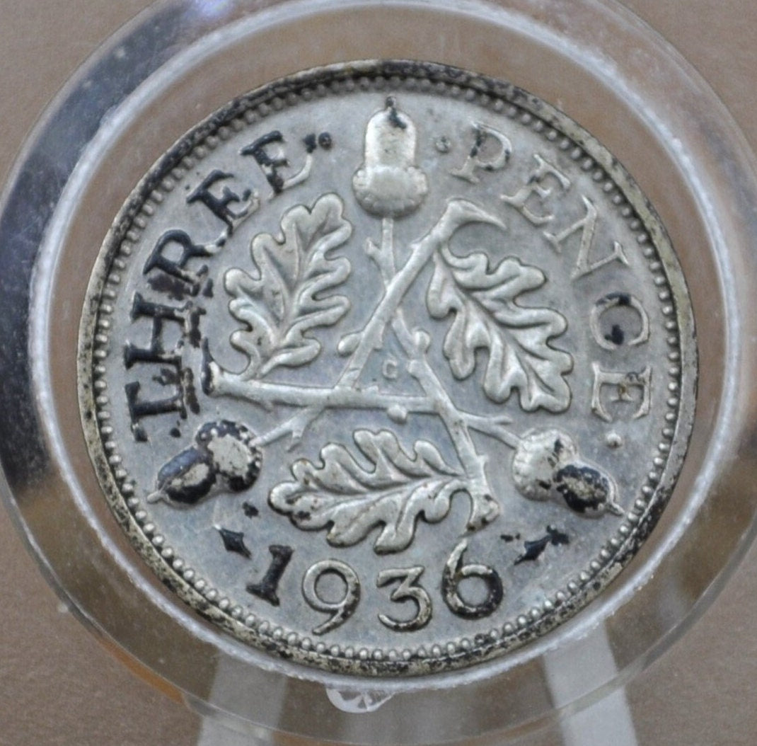 1928-1936 Great Britain Silver 3 Pence Silver - VF/XF Grades Conditions - King George - UK 3 Pence Great Britain Three Pence 50% Silver