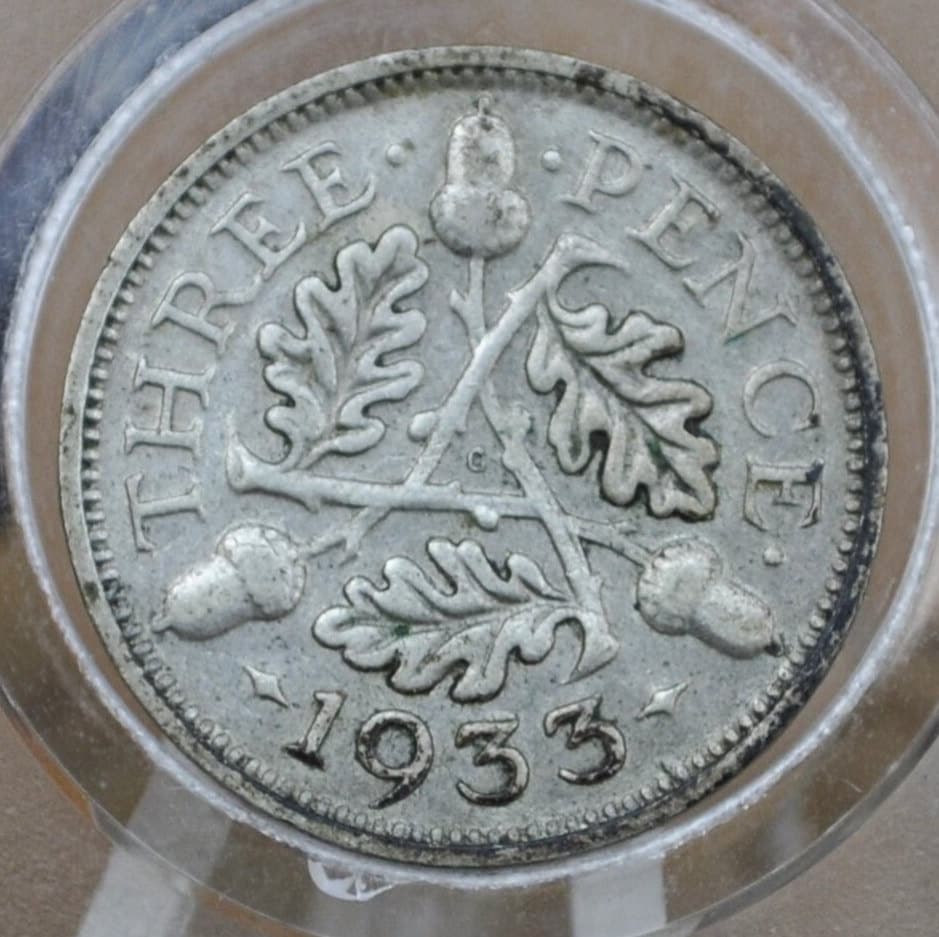 1928-1936 Great Britain Silver 3 Pence Silver - VF/XF Grades Conditions - King George - UK 3 Pence Great Britain Three Pence 50% Silver
