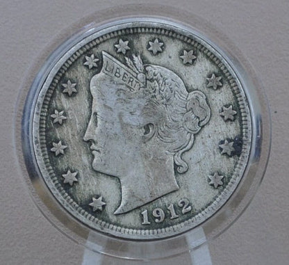 1912 Liberty Head Nickel 1912 V Nickel - VG (Very Good) - Liberty Nickel - Barber Design - 1912 Nickel - Collectible, Great for Jewelry