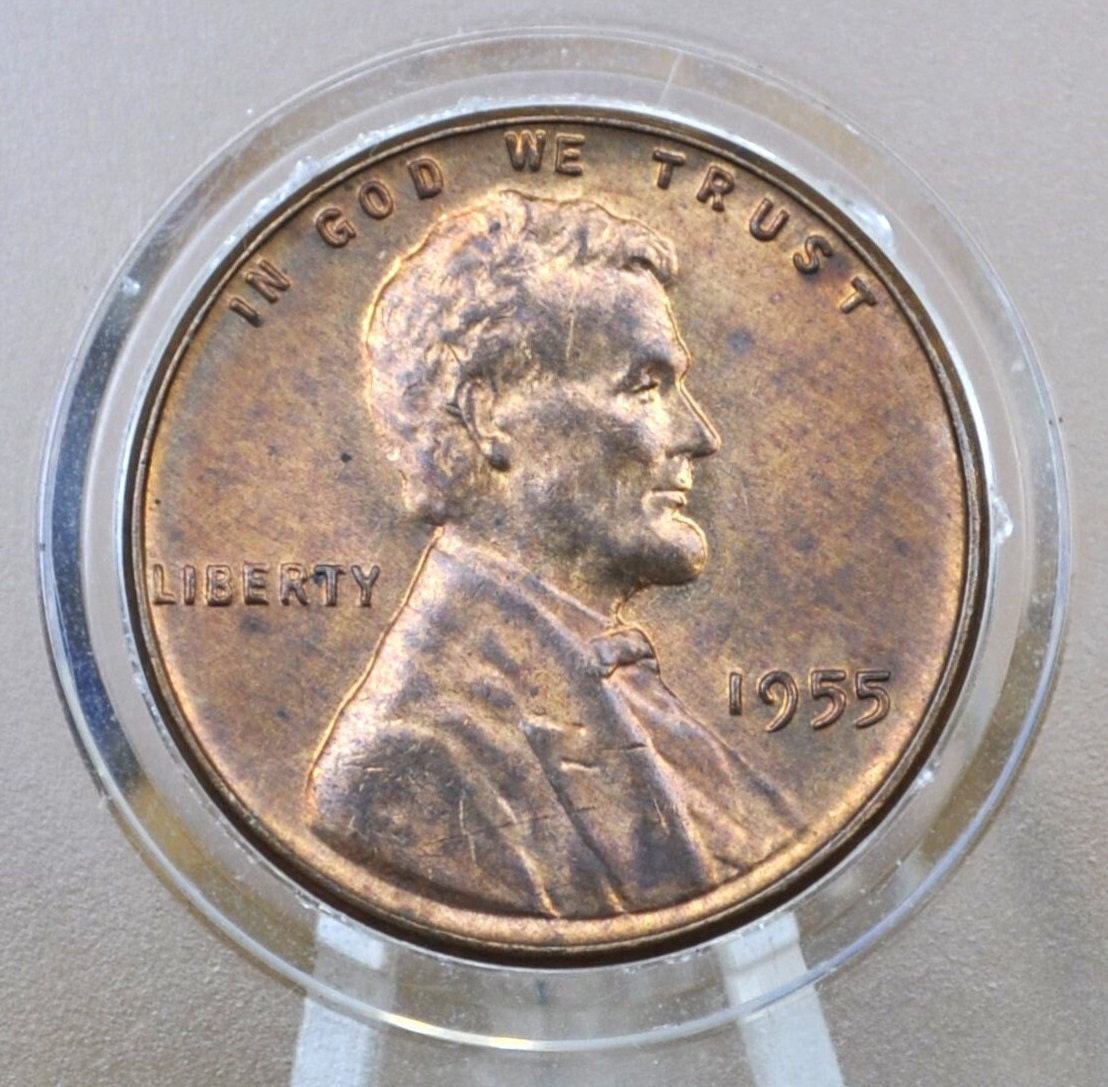 1955 P,D,S Wheat Penny - AU/BU - San Francisco, Philadelphia, Denver Mints - Collectible Coin - 1955 S Wheat Cent 1955 D 1955 P Lincoln Cent