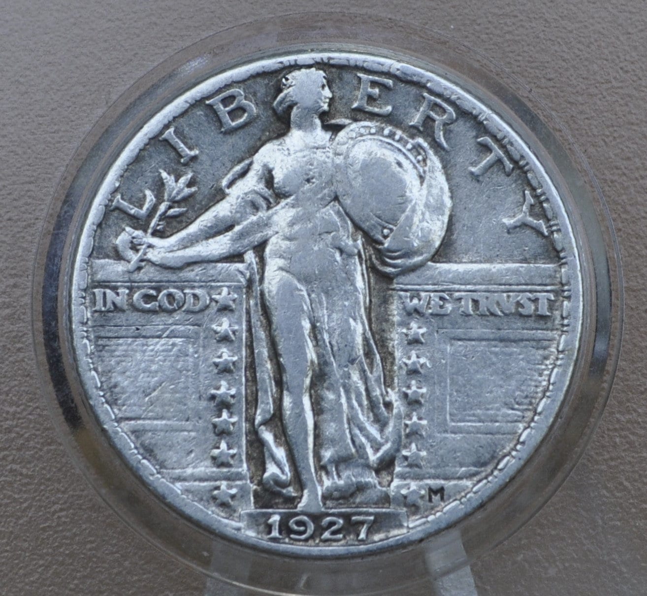 1927 Standing Liberty Silver Quarter - G-VG (Good to Very Good) Grade / Condition - Liberty Quarter 1927 Quarter 1927 Silver Quarter