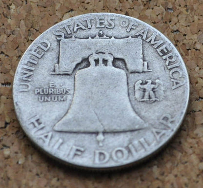 1951 S Franklin Silver Half Dollar - F-XF (Fine to Extremely Fine) Choose by Grade - 1951 S Franklin Half Dollar 1951 S - San Francisco Mint