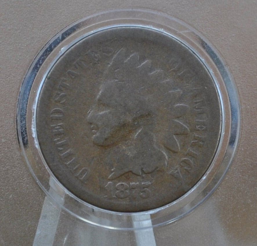 1875 Indian Head Penny - VG-XF (Very Good to Extremely Fine) Choose by Grade - Semi-Key Date - Indian Head Cent 1875 - Indian Head Pennies