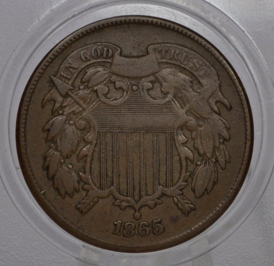 1865 Two Cent US Coin - G-XF (Good to Extremely Fine) Choose by Grade - Civil War Era - 2 Cent Piece 1865 Two Cent Coins