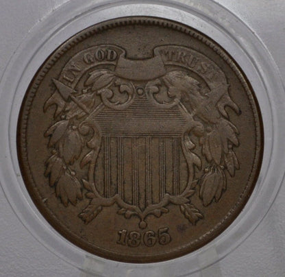 1865 Two Cent US Coin - G-XF (Good to Extremely Fine) Choose by Grade - Civil War Era - 2 Cent Piece 1865 Two Cent Coins