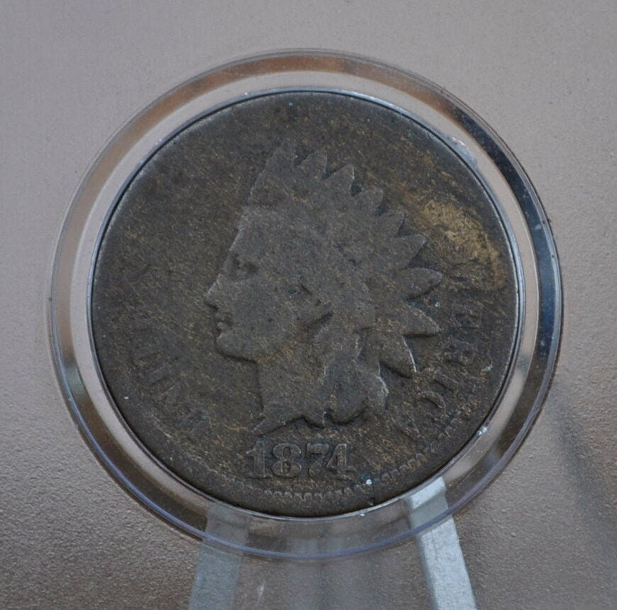 1874 Indian Head Penny - VG-XF (Fine to Extremely Fine) Condition / Grade - Choose by Grade - Great Date; perfect for collections- 1874 Cent