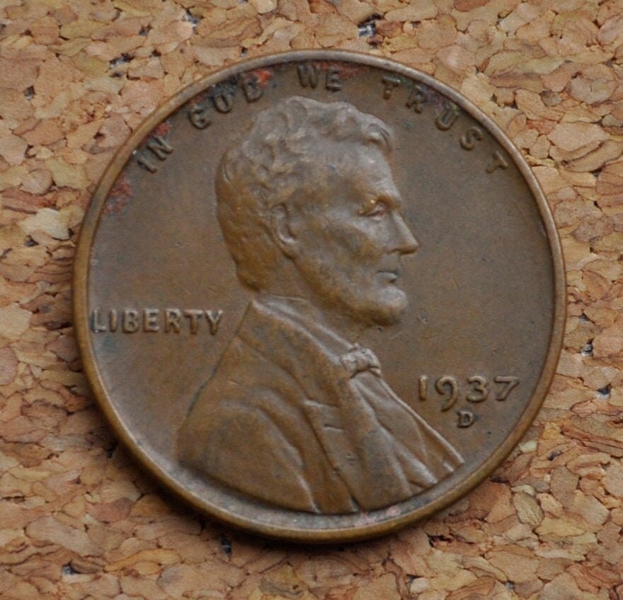 1937-D Wheat Penny - Choose By Grade, F-Xf (Fine To Extremely Fine) Condition - Denver Mint - 1937 D Wheat Ear Cent / Wheat Back Cent 1937 D