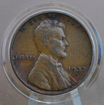 1937-D Wheat Penny - Choose By Grade, F-Xf (Fine To Extremely Fine) Condition - Denver Mint - 1937 D Wheat Ear Cent / Wheat Back Cent 1937 D