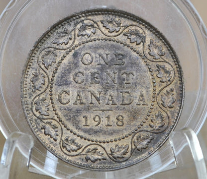 1918 Canadian Large Cent - VF-XF (Very to Extra Fine) Grade / Condition - One Cent Canada 1918 Large Cent - Great For Collection or Jewelry