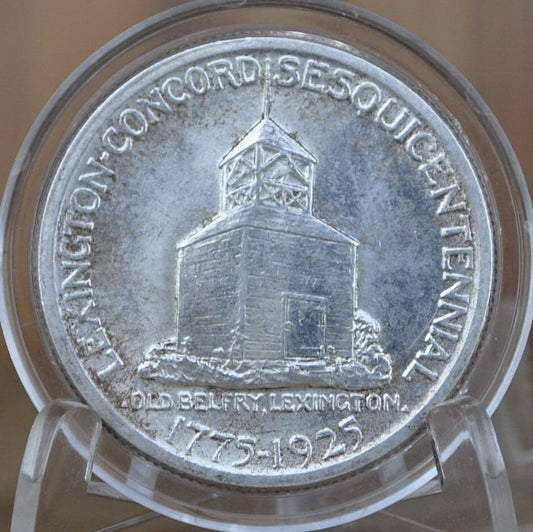 Authentic 1925 Patriot Half Dollar - VF-BU (Very Fine to Unc.) - Lexington-Concord Silver Commemorative Half Dollar Sesquicentennial Half