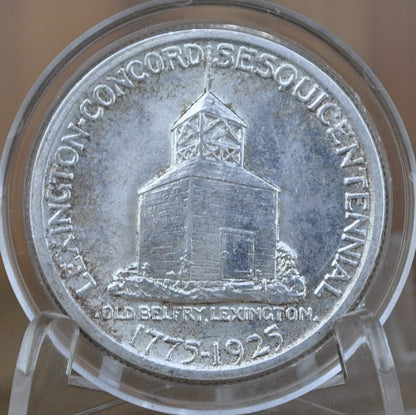 Authentic 1925 Patriot Half Dollar - VF-BU (Very Fine to Unc.) - Lexington-Concord Silver Commemorative Half Dollar Sesquicentennial Half