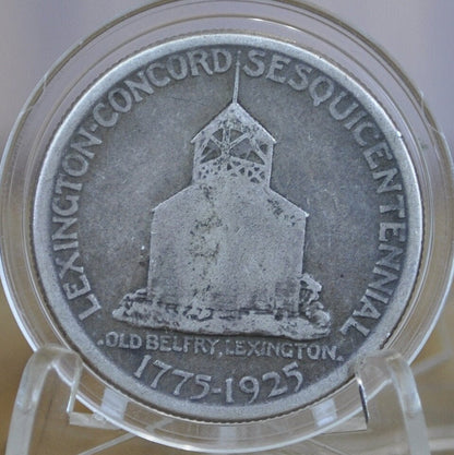 Authentic 1925 Patriot Half Dollar - VF-BU (Very Fine to Unc.) - Lexington-Concord Silver Commemorative Half Dollar Sesquicentennial Half