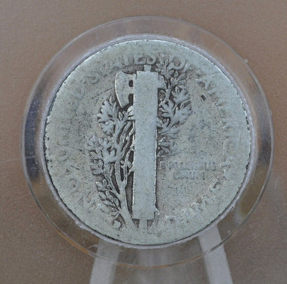 1931-D Mercury Silver Dime - F (Fine) Grade / Condition - Denver Mint - 1931 D Winged Liberty Dime - Semi-Key Date