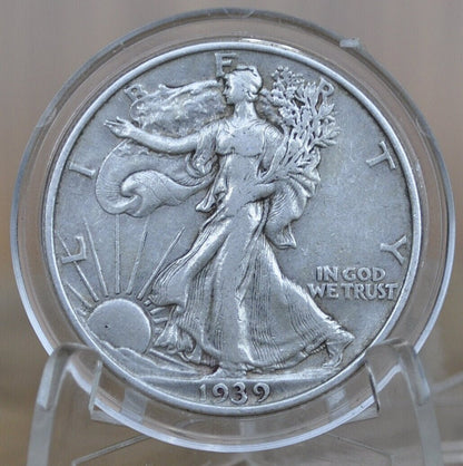 1939 Walking Liberty Silver Half Dollar - F-VF (Fine to Very Fine) - Philadelphia Mint - 1939-P Half Dollar / 1939 P Half Dollar / 1939 WLH