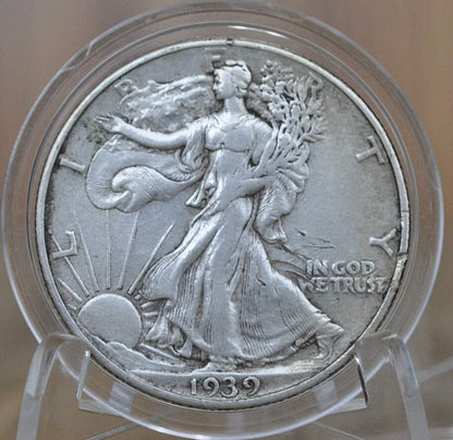 1939 Walking Liberty Silver Half Dollar - F-VF (Fine to Very Fine) - Philadelphia Mint - 1939-P Half Dollar / 1939 P Half Dollar / 1939 WLH