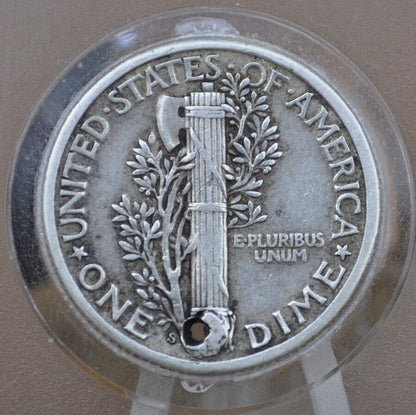 1916-S Mercury Silver Dime - G (Good) - San Francisco Mint - 1916 S Winged Liberty Head Silver Dime Mercury 1916S