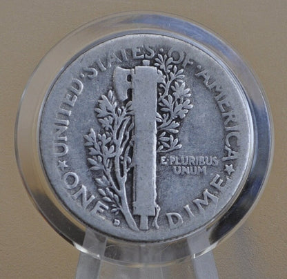 1919 D Mercury Silver Dime - G (Good) Condition - Denver Mint - 1919 D Winged Liberty Head Dime - Silver Dime 1919D