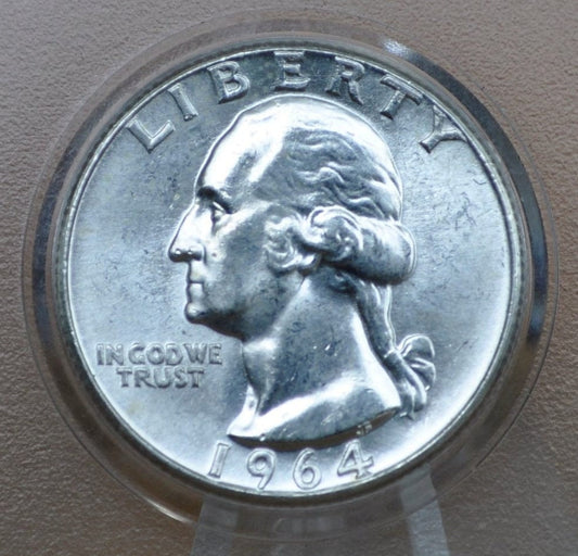 1964 Washington Silver Quarter P&D Mints - BU (Uncirculated) Grade / Condition - Last Year Made 1964 D Washington 1964 P, Denver and Philly