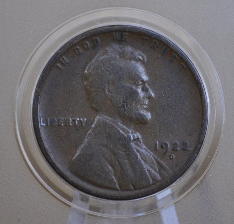1922-D Wheat Penny - Vg-F (Very Good To Fine) Grade / Condition - Denver Mint - 1922 D Wheat Ear Cent - 1922 D Penny Wheat Back - Key Date