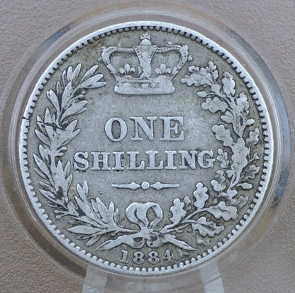 1884 Great Britain Silver 1 Shilling UK One Shilling 1884 - VF (Very Fine) Grade - Queen Victoria - 1 Shilling 1884 Sterling Shilling UK