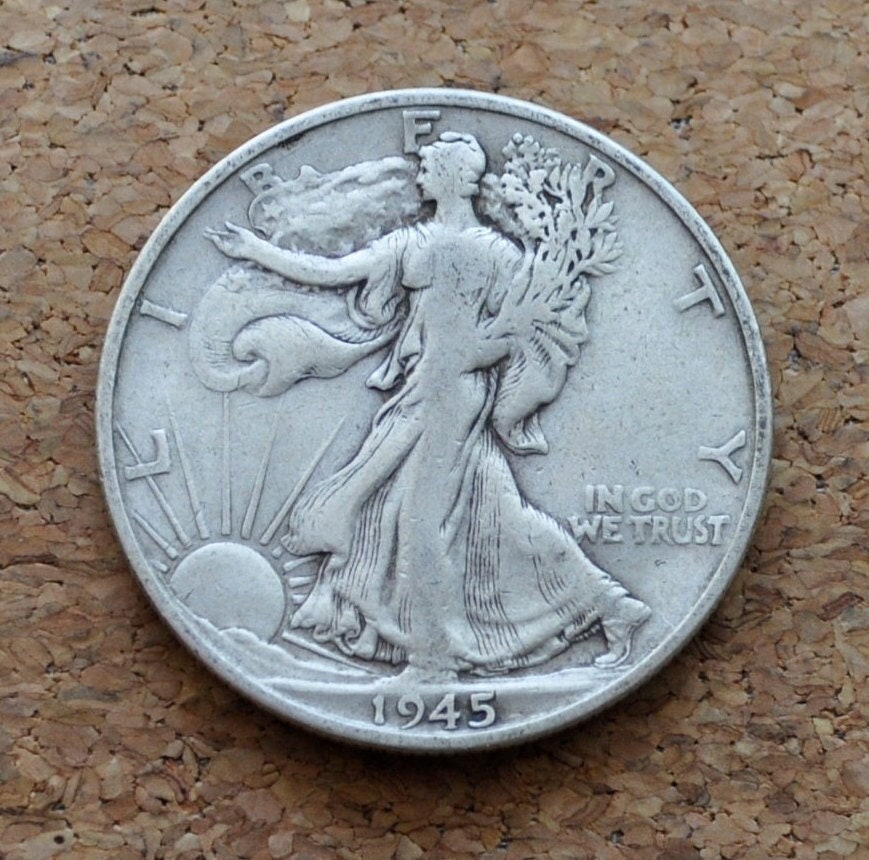 1945-S Walking Liberty Silver Half Dollar - Choose by Grade - San Francisco Mint - WWII Era - 1945S Half Dollar / 1945 S