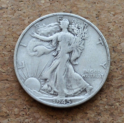 1945-S Walking Liberty Silver Half Dollar - Choose by Grade - San Francisco Mint - WWII Era - 1945S Half Dollar / 1945 S