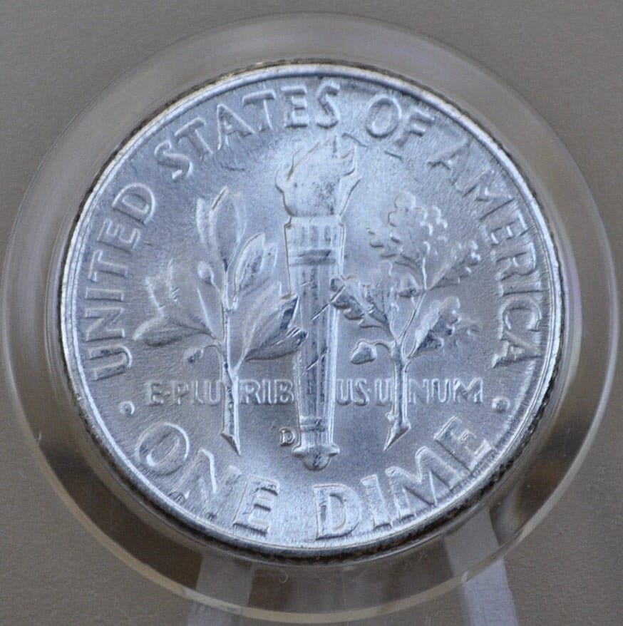 1952-D Roosevelt Silver Dime - Circulated to BU Grade / Condition - Denver Mint - 1952 D Roosevelt Dime 1952 D Dime
