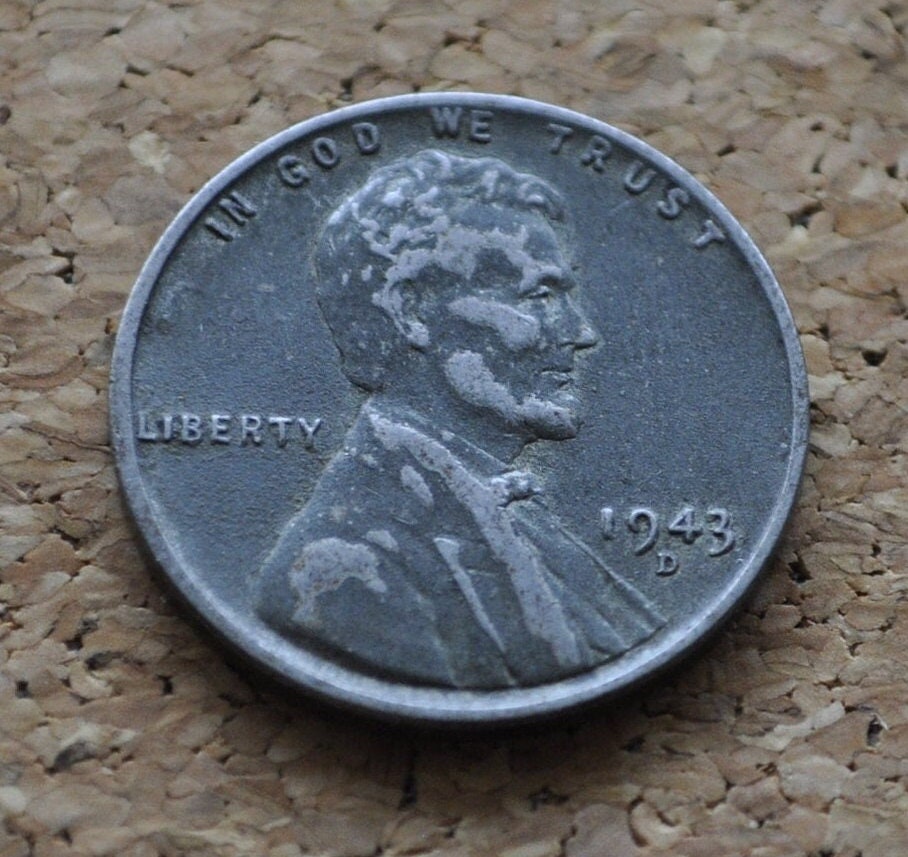 1943-D Wwii Era Steel Us Cent - Ww2 Steel Wheat Penny - D Steel Lincoln Penny (Denver Mint)