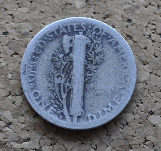 1918-D Mercury Dime - AG-F (About Good to Fine) Grade -Denver Mint- 1918 D Silver Dime - 1918 D Winged Liberty Head Dime - Silver Dime